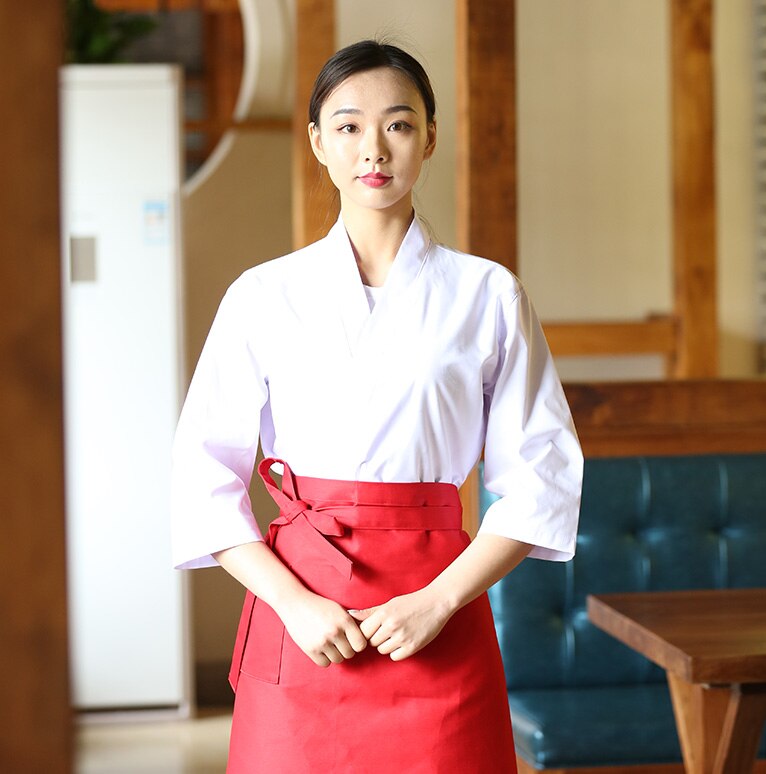 Unisex cook costume Japanese Korea style kitchen uniform waiter hotel shirt overalls chef restaurant uniform