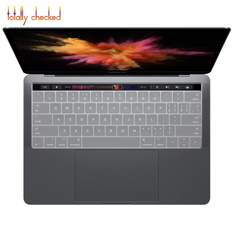 Pour Mac Macbook Pro 13 15 13.3 15.6 tactile Bar A1706 A1707 A1989 A1990 US anglais clavier couverture protecteur de peau: clear