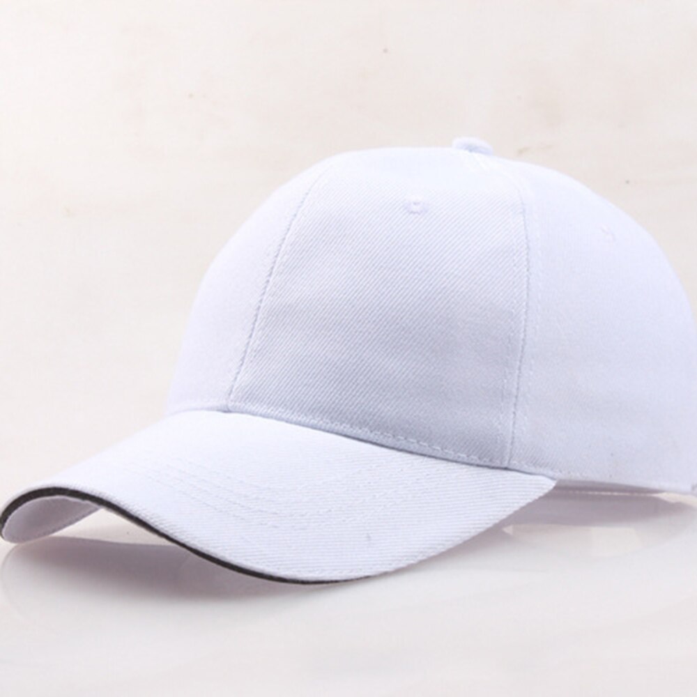 Gorras de béisbol de algodón para hombre y mujer, gorras de béisbol unisex de Color puro, ligeras, deportivas combinables con todo, unisex: White