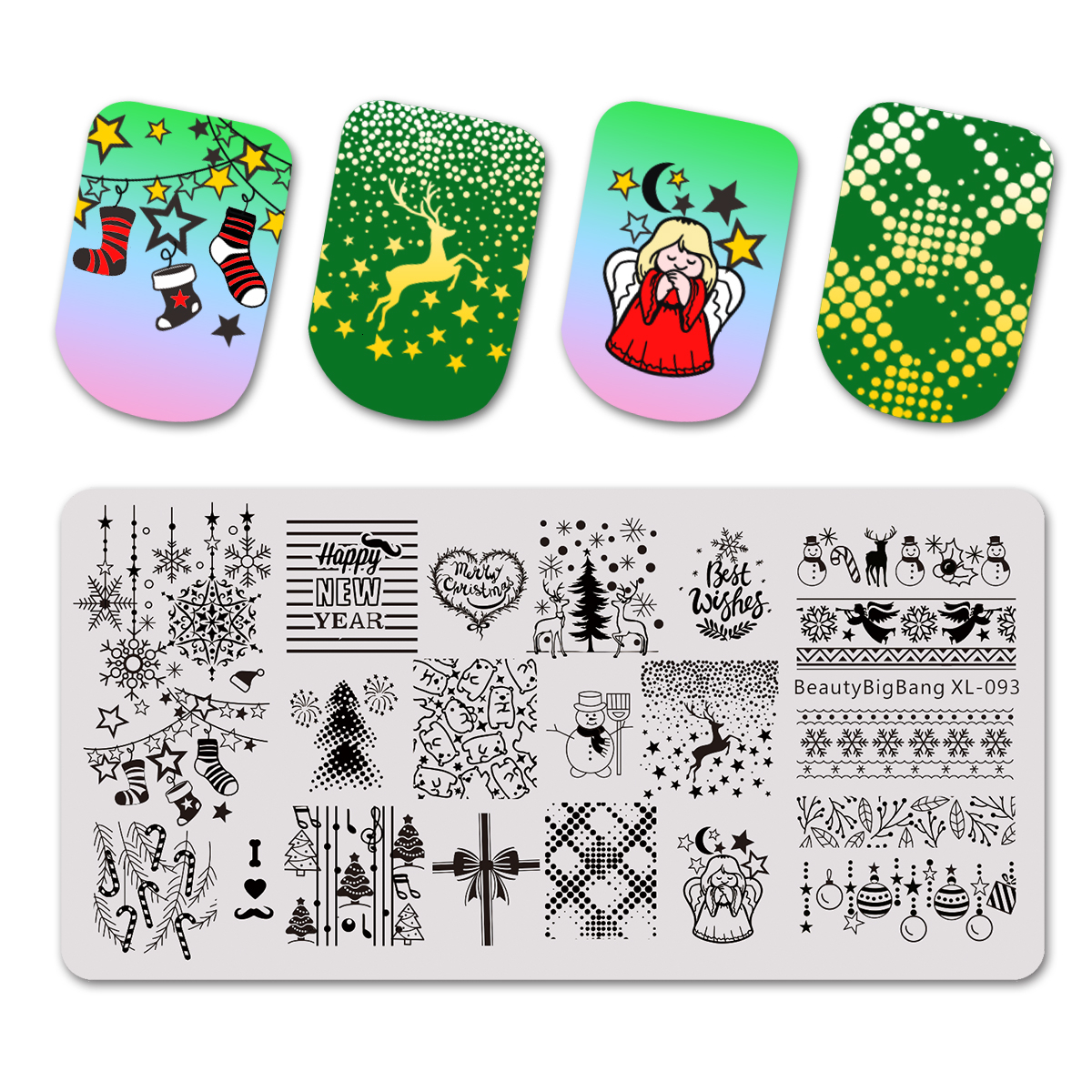 BeautyBigbang Nail Stamping Plates Cute Swan Cat Lips Heart Sweet Pattern Nail Art Stamps Template XL-104: 93