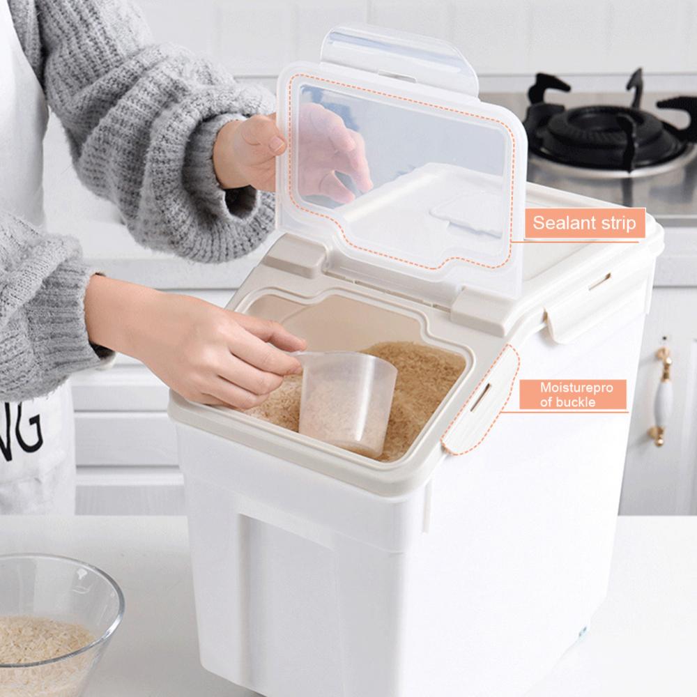10kg Pet Dog Cats Food Barrel Sealed Container Moisture-proof Storage Bucket Rice Container Rice Storage Box Pet Food Container