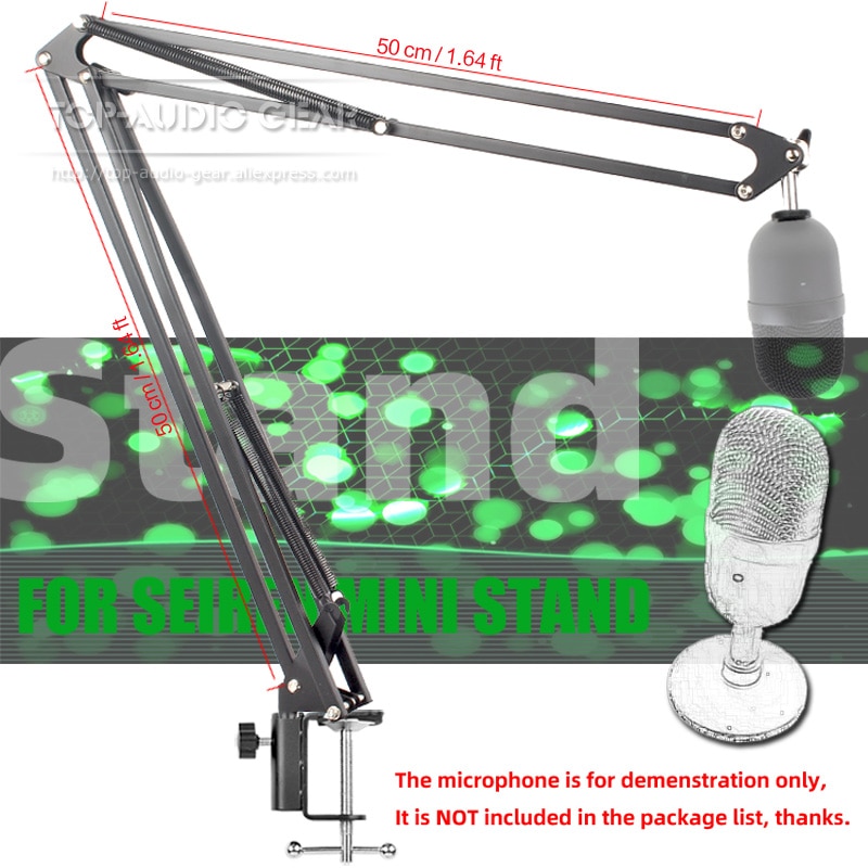 Extra Long Suspension Tabletop Cantilever Shaft Microphone Stand For RAZER SEIREN MINI Desktop Mic Clamp Mount Scissor Boom Arm