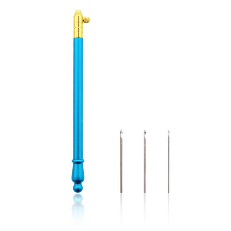 Wooden Handle Stitchwork Needle Magic Embroidery Punch Pens Needle Threader DIY Craft Sewing Embroidery Cross Stitch Tools: 03