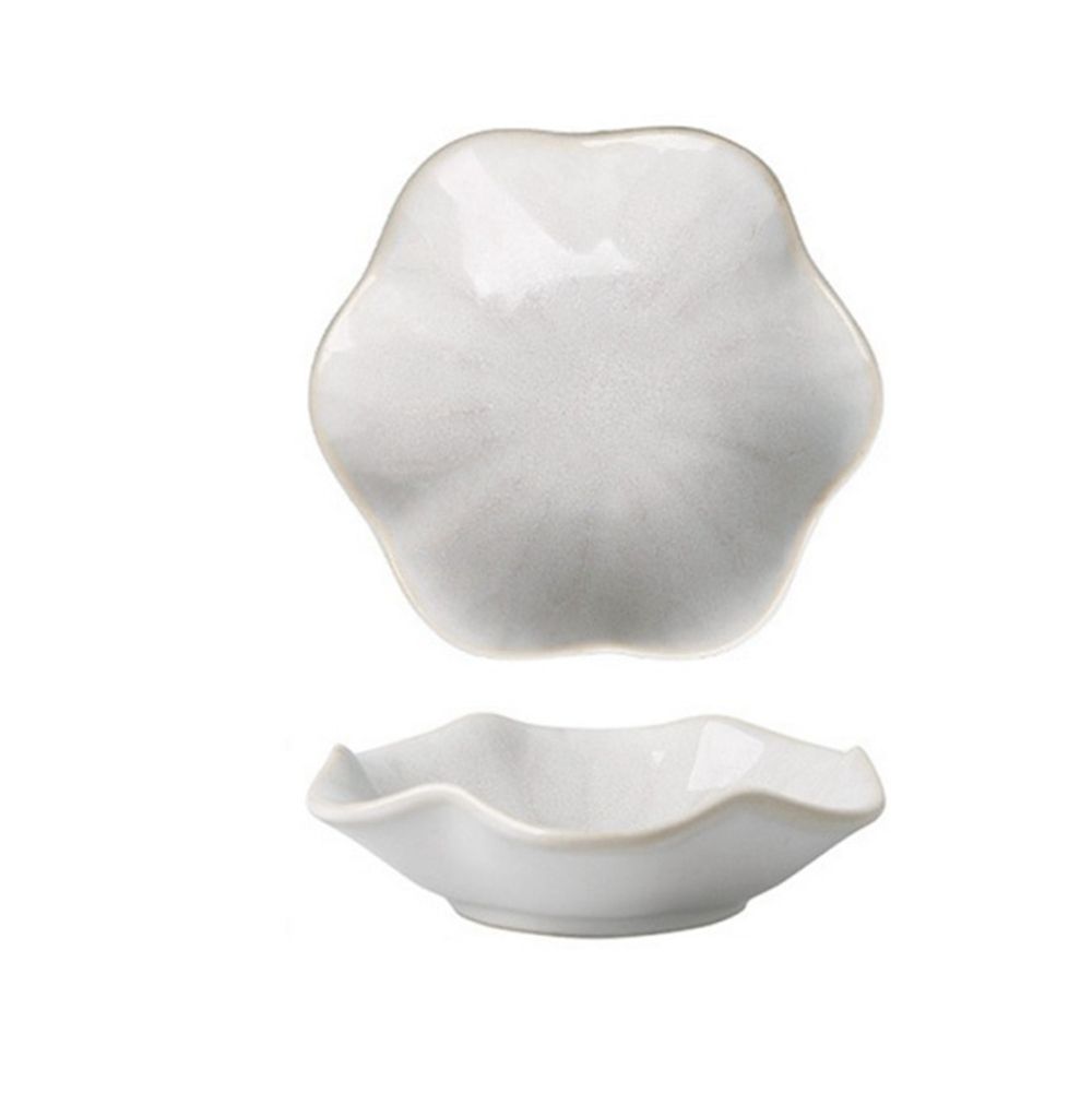 Plato pequeño de cerámica con forma de flor, plato de salsa de estilo europeo original para vinagre, sabor a soja, utensilios de cocina: 4