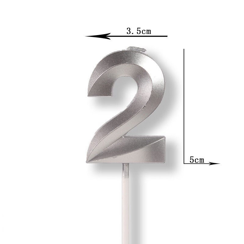 Gold Silver Number Candles Party Cake Topper Candle Kids Baby Birthday Anniversary Party Decoration