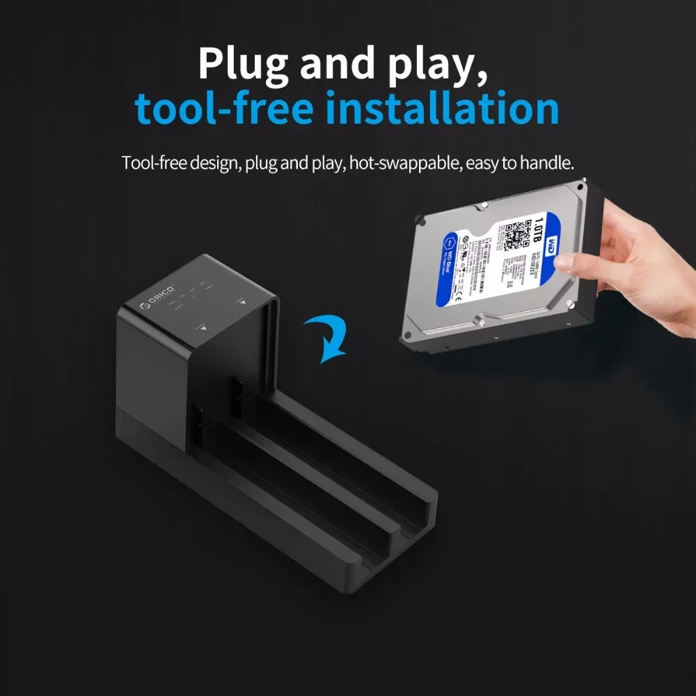 ORICO 2 Bay HDD Docking Station SATA To USB 3.0 Hard Drive Docking Station for 2.5/3.5 Inch Hard Drive Case with Offline Clone