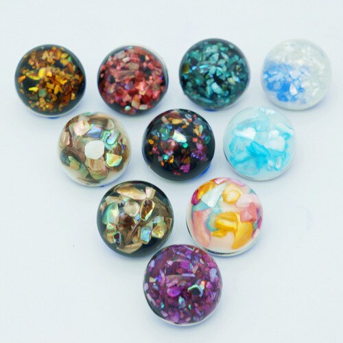 Lot de 10 boutons à pression mixte en coquille naturelle, 18MM, pour bricolage, bracelets, colliers, bijoux de beauté, , NS1010: 10pcs mixed