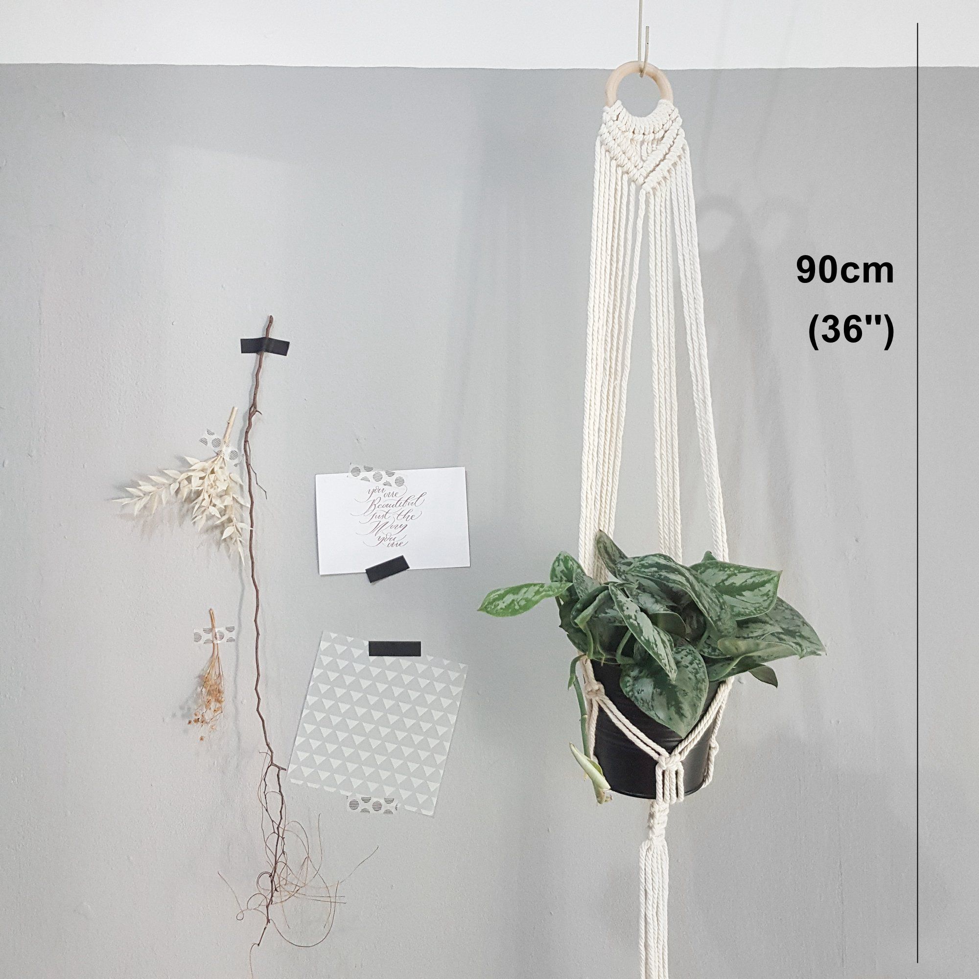 macrame wall hanging planter hangers air plant hanger holder balcony decoration wall planter pot woven basket bohemian makrama: UG59