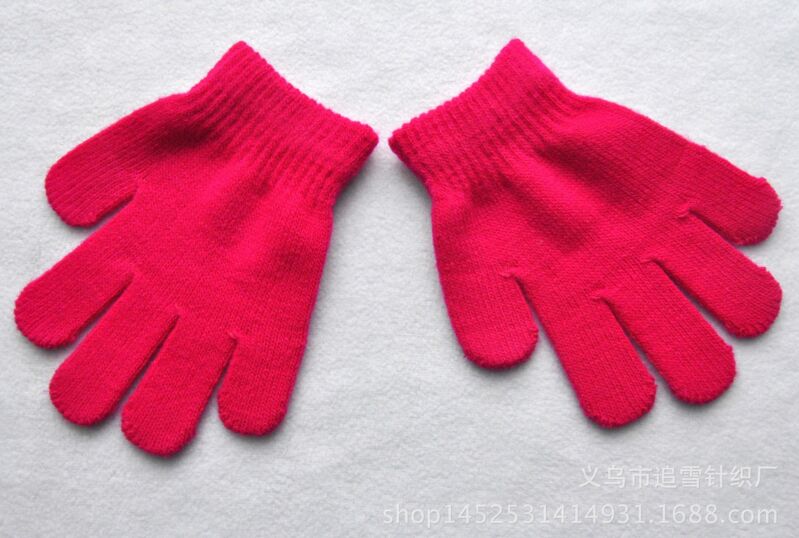 Winter Kinderen Snoep Kleur Leuke Handschoenen Warm breien Coral Kasjmier Mitts Effen Kleuren Unisex Meisje Jongen Baby handschoenen: Rose glove