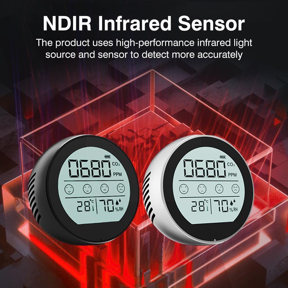 Infrared Co2 Thermometer Hygrometer For Home 3 In 1 Temperature Humidity Air Carbon Dioxide Sensor Monitor R0c7