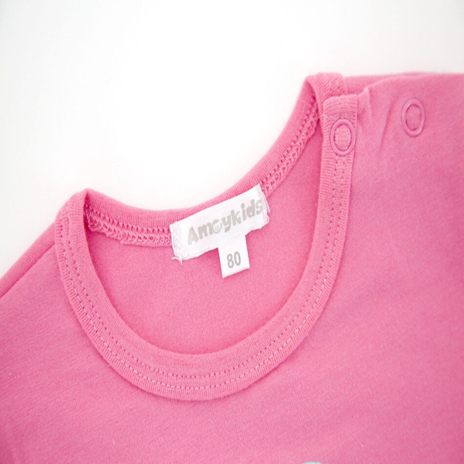 Honeyzone Baby Girl T Shirt 0-2Years Summer Cotton Pink Short-Sleeved Tops Children Kids Infantil Clothes