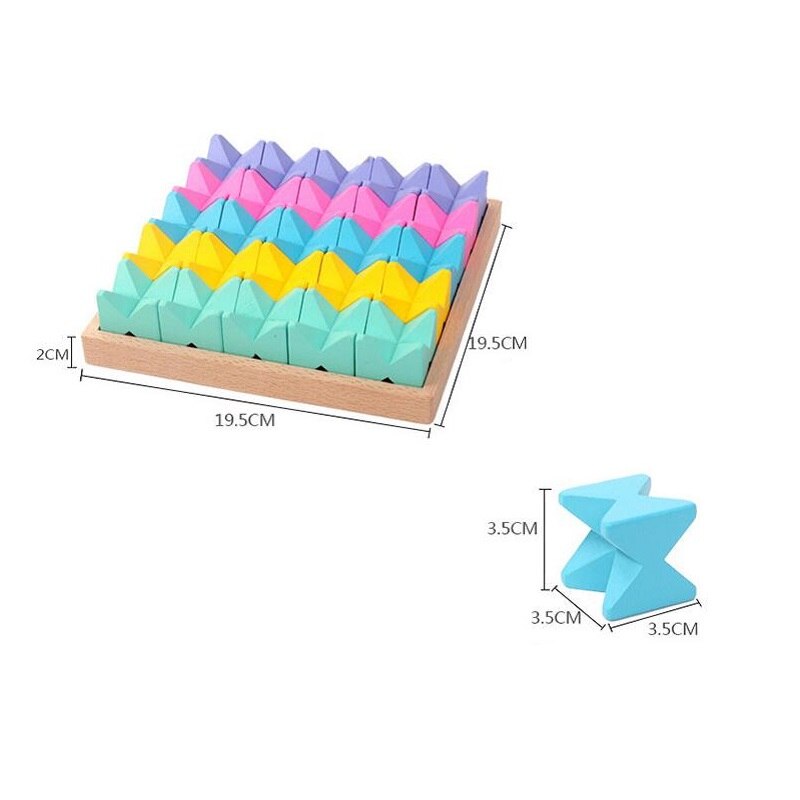 25 bloques grandes de Educación de madera para niños, juguetes apilables, pensamiento espacial para construir juguetes creativos