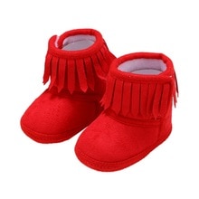 Yenidoğan bebek kış Fringe çizmeler kız yenidoğan düz renk püskül yumuşak alt yeni pamuk sıcak botlar 0-18M