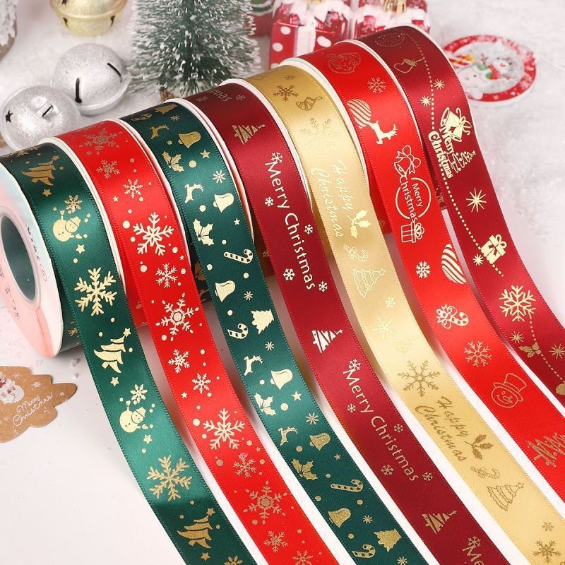 5M Weihnachtsdekoration Weihnachtsband Weihnachtsbaum Ornament für Wohnkultur Neujahr handgemachte DIY Geschenkverpackung Kasten Zubehör