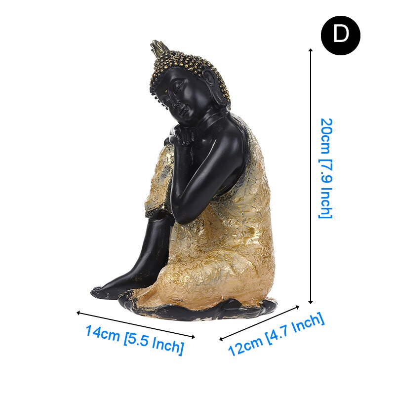 Boeddha Beeldje Sculptuur Zitten Boeddhabeeld Home Office Decor Indoor Standbeeld Ornament 15Cm Feng Shui Ornamenten Ambachten: D