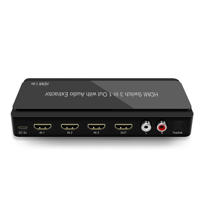 HDMI-Compatible Audio Three-In-One 4K Audio Splitter HDMI Switcher Three-in and One-Out with Audio Separation