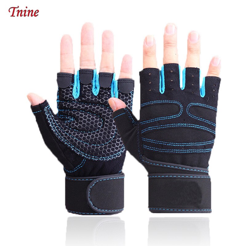 Guantes de Crossfit para hombre, manoplas gruesas para gimnasio, culturismo, Fitness, ejercicio, entrenamiento, correa de muñeca, sin aletas, levantamiento de pesas