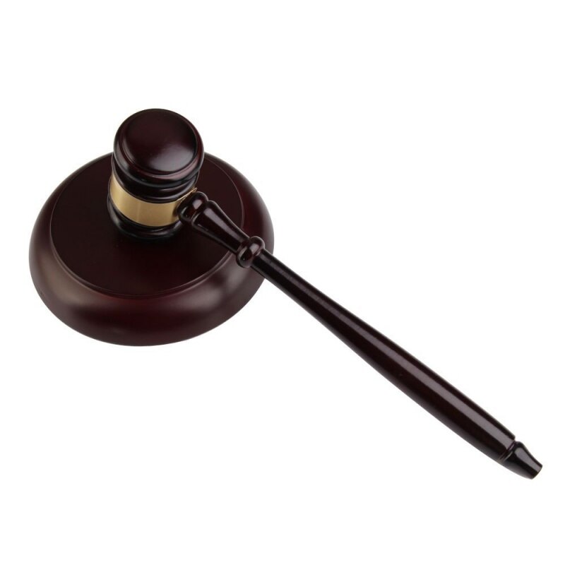 Wooden judge's gavel auction hammer with sound block for attorney judge auction handwork