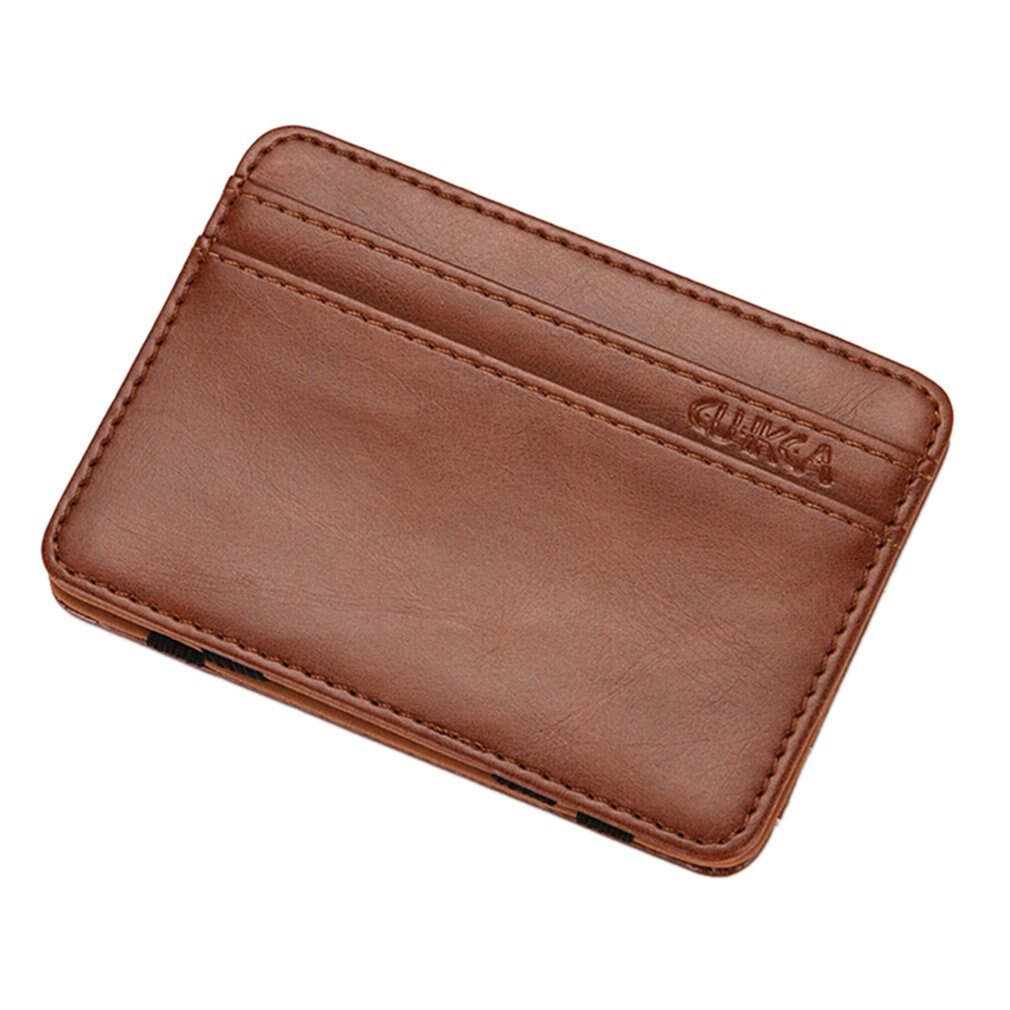 Men's Wallet Matte Leather Stitching Zipper Coin Purse Card Pack Classic European And American: Khaki