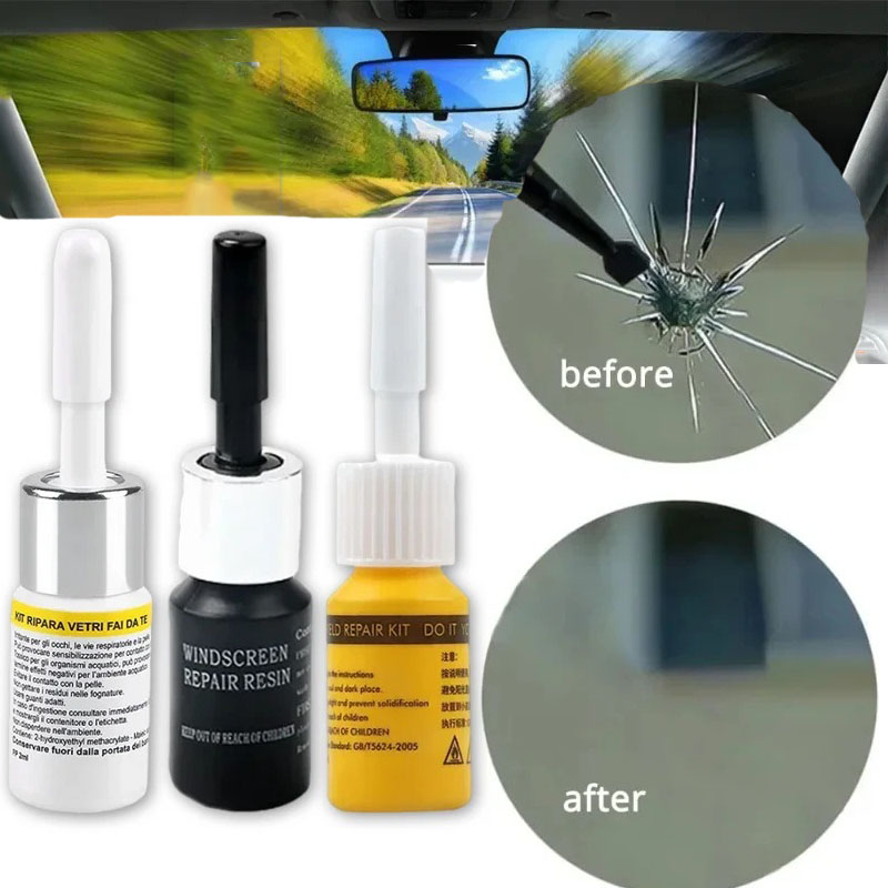 1Set Voorruit Reparatie Agent Auto Glas Kras Repareren Vloeistof Hars Nano Raam Crack Reparatie Agent Venster Scheuren Onderhoud Tools