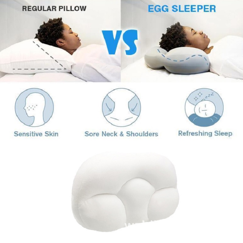 Breathable Soft Cloud Egg Sleep Pillow 3D Ergonomic Center Egg Groove Sleep Pillow Orthopedic Neck Pain Release
