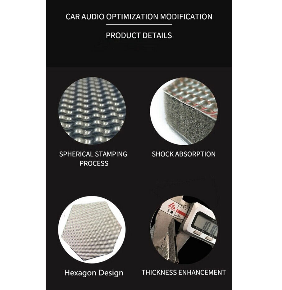 2 Stuks Luidsprekers Deur Panel Resonantie Absorptie Audio Geluidsisolatie Wafer Epdm Aluminiumfolie