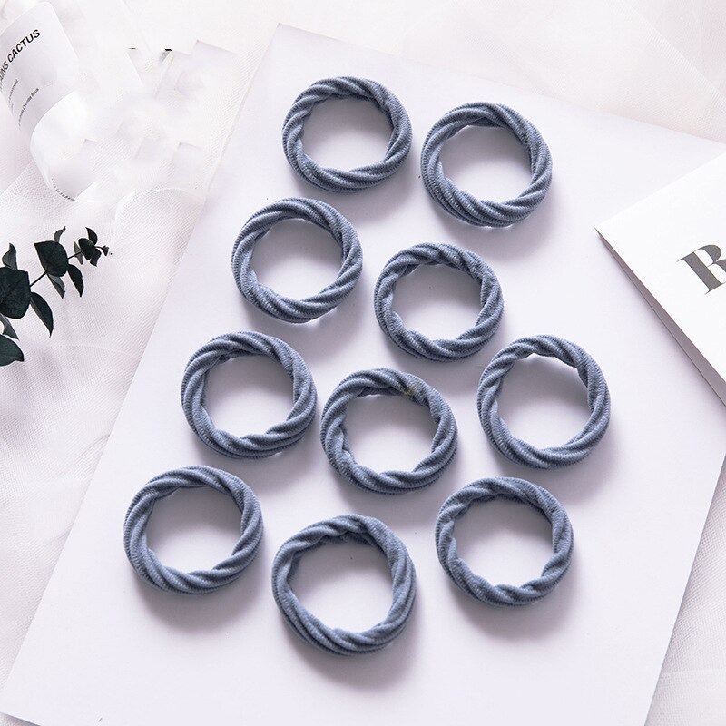 10 st grundläggande hårgummiband tjocka sömlösa scrunchies elastiska hårband enfärgad hästsvanshållare pannband håraccessoarer