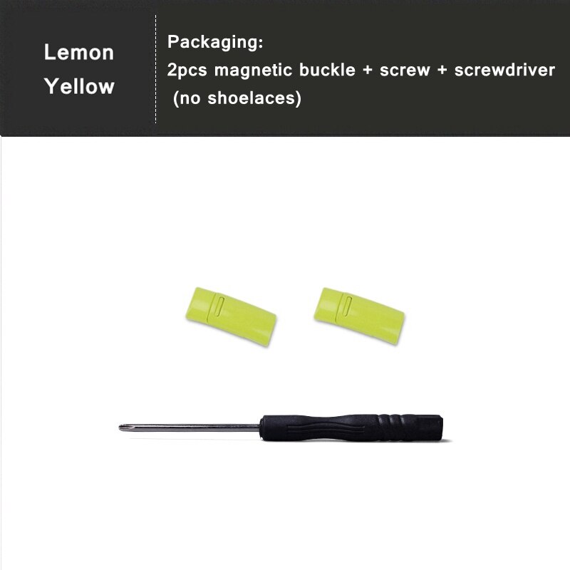 24 couleurs lacet boucle métal verrouillage lacets magnétique boucle accessoires métal dentelle serrure bricolage Sneaker Kits métal dentelle boucle: Lemon yellow