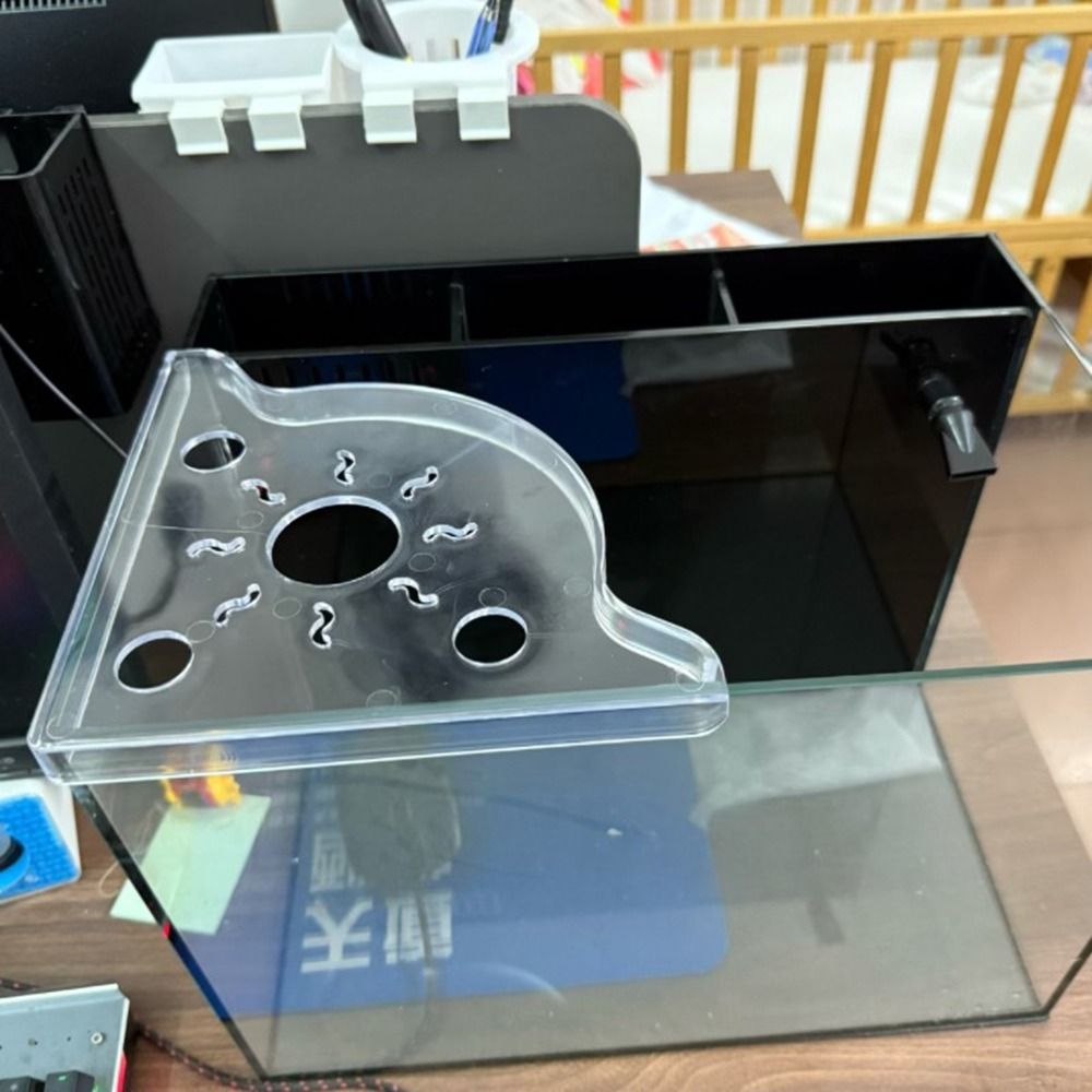 Estante de almacenamiento de esquina triangular para pecera, sin perforaciones, fácil instalación, soporte para plantas de acuario, ahorro de espacio decorativo