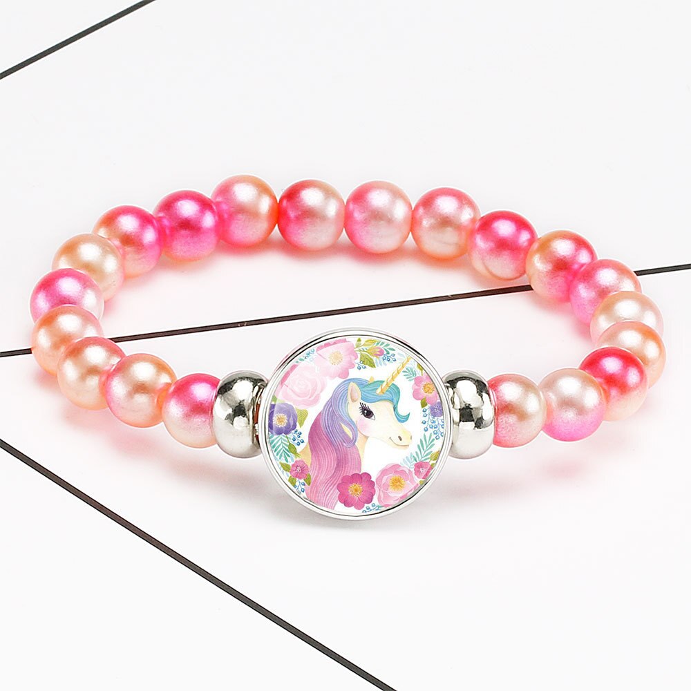 Cute Unicorns Beads Bracelets Bangles For Children Brand Jewelry Children Bracelet And Bangles Cartoon Women Accessories Girls B: 710