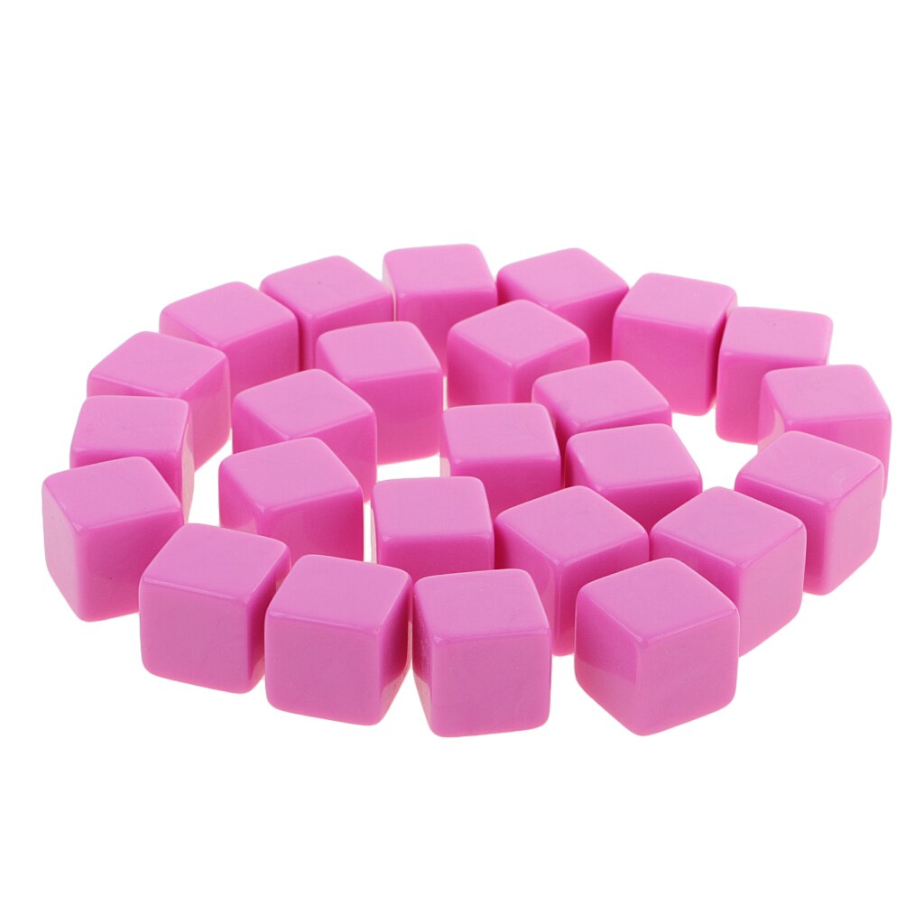Dados en blanco de tamaño estándar, D6, seis lados, juegos de rol, 16mm/0,62 pulgadas, , 25 uds.: Rose Red