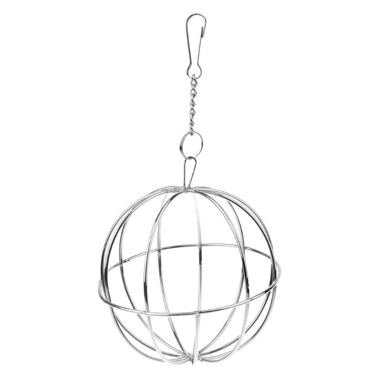 Stainless Steel Round Feeder Automatic Feeding Hanging Hay Ball Guinea Pig Hamster Rat Rabbit Pet Toy