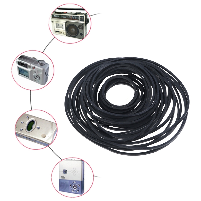 10 Uds. De correas universales para máquina de cinta de Cassette de 1,5mm, surtido de correas de goma cuadradas comunes para grabadoras de CD y DVD Walkman
