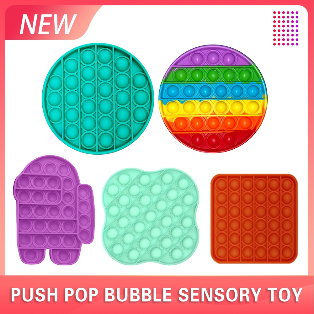 Push Pop It Fidget Toy Sensory Fidget Table Game Educational Toy Silicone Autism Special Needs Relieve Toys for Adult Kids