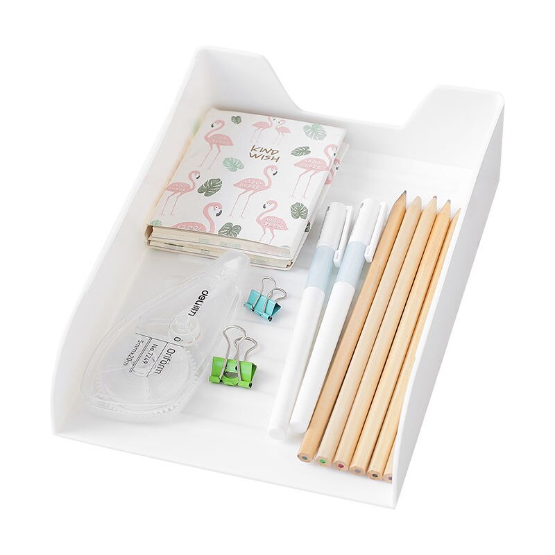 2PCS-A4 A5 Desktop File Tray Organizer Document Organizer Rack Plastic Book Shelf Storage Holder Office Stationery Storage Box