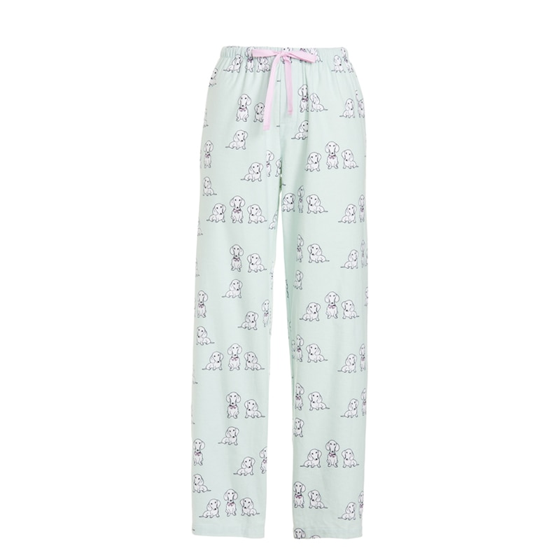 Women Winter Cotton Flannel Home Pants Female Corgi Pug Printed Sleep Bottoms Lounge Wear Loose Pajama Pants For Women