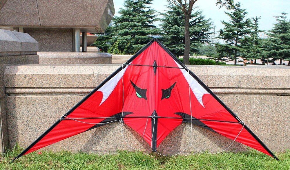 Outdoor Fun Sports 48 Inch Dual Line Stunt Kites / RED Kite With Handle And Line Good Flying