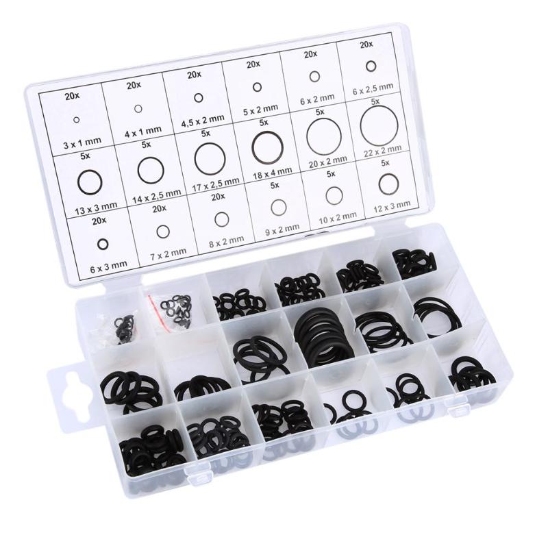 225Pcs 18 Sizes O Ring High Temperature One Case Rubber O Rings Kit Metric O-Ring Seal Set Nitrile Rubber Accesso