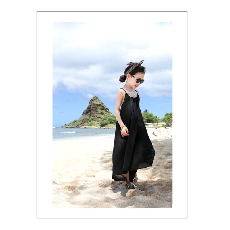 Summer 4-12 Years Old Girl Dress Summer Lovely Beach Top Clothes Wedding Party Performance Birthday Teens Girls Dress 4-12Y