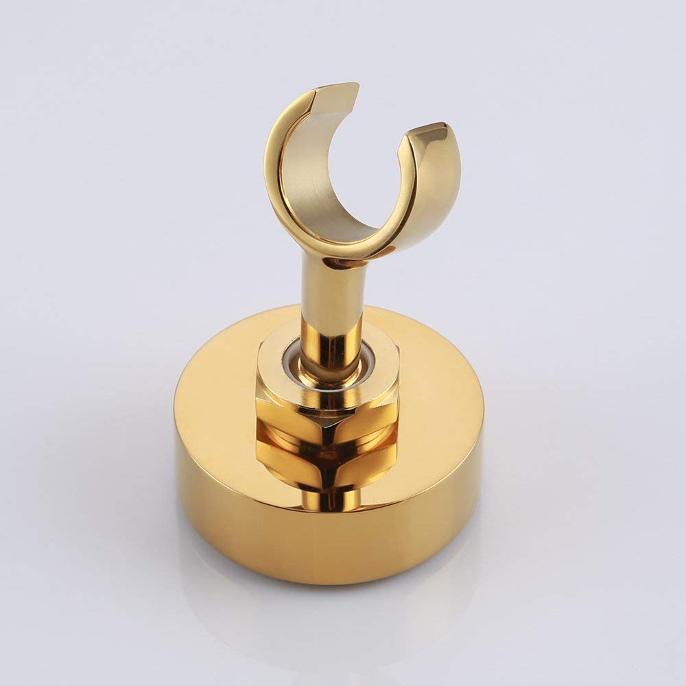 Gold solid brass Handheld Shower head holder Bracket Adjustable Golden Hand Held Shower Wand Hose Sprayer Holder