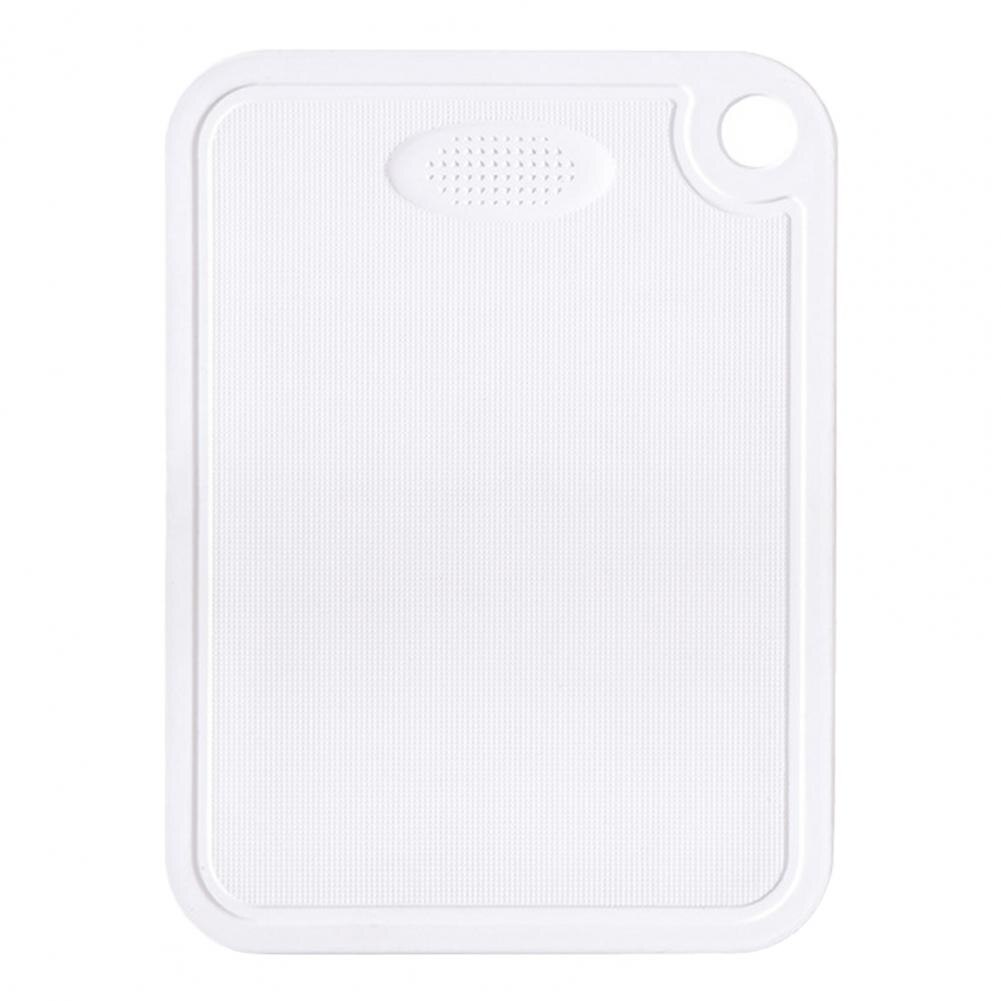 Cutting Board Double-sided Non-slip Portable Meat Fruit Vegetable Chopping Block Plastic for Household Kitchen Tools: White / S