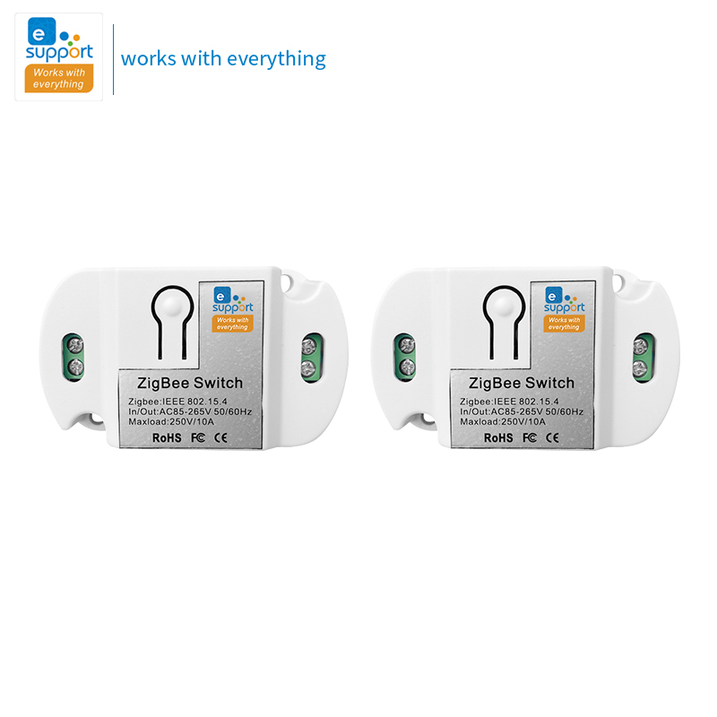 Smart Wireless Remote Switch Socket Smart Home Automation Remote Control Switch Relay Zigbee Switch/Alexa /Smart Home APP: 2pcs