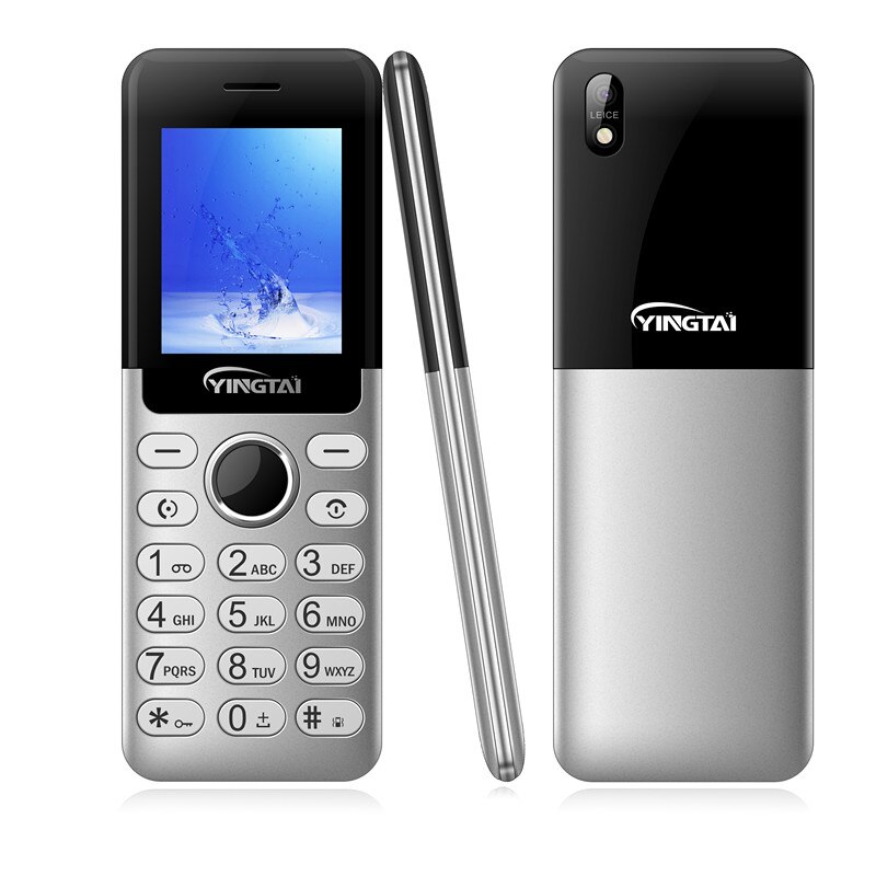 Original yingtai s3 2.0 polegada curvada tela de metal capa dupla sim cards barra do telefone móvel bluetooth dialer fm gravador tocha