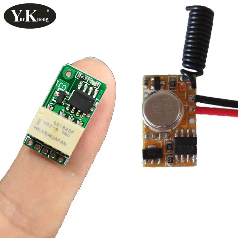 Power Saving Mini Relay Contact RF Wireless Switches 3.7v4.2v5v6v7.4v9v12v 433 Smart Home Small Tiny Remote Switches Remote PCB