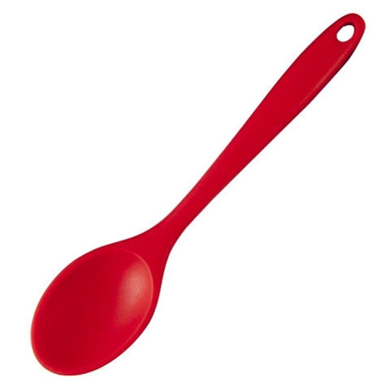 1 stücke Silikon Löffel Nicht-Stick Oval Esslöffel Geschirr Reis Pfannen Rühren Abendessen Scoops Küche Liefert Kochen Werkzeug: Red