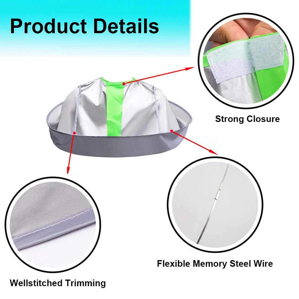 Vikbar hårklippande cape vattentät paraply cape salong frisörkappa frisörverktyg hålla håret borta från kläder och golv