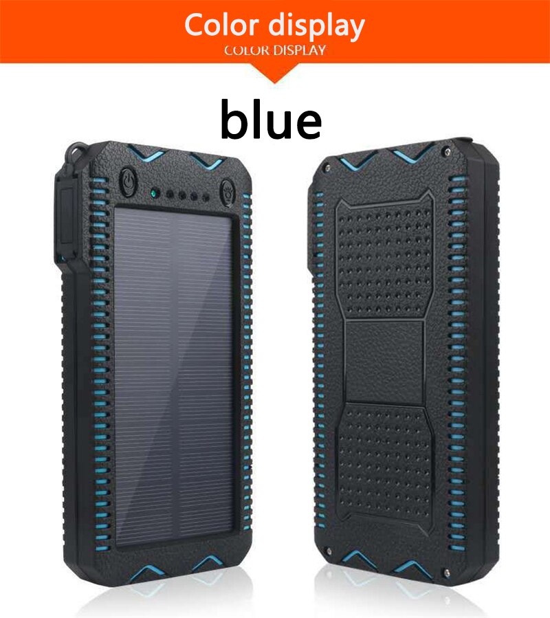Liitokala lii-d002 draagbare solar draagbare Batterijen 20000 MAH voor xiaomi 2 iPhone externe batterij powerbank Dual USB waterproo