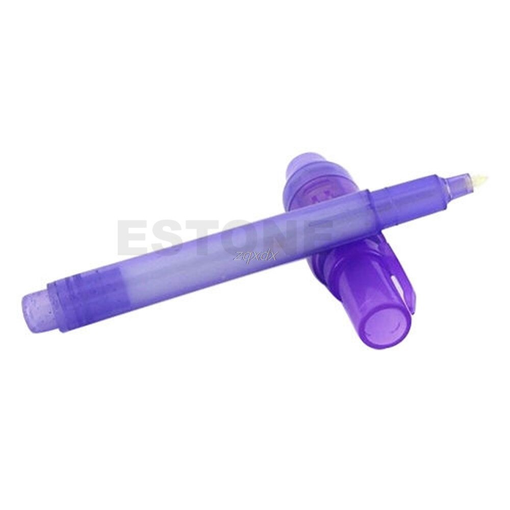 Caneta criativa 2 em 1 uv, caneta fluorescente de tinta invisível, caneta mágica secreta, drop shipping