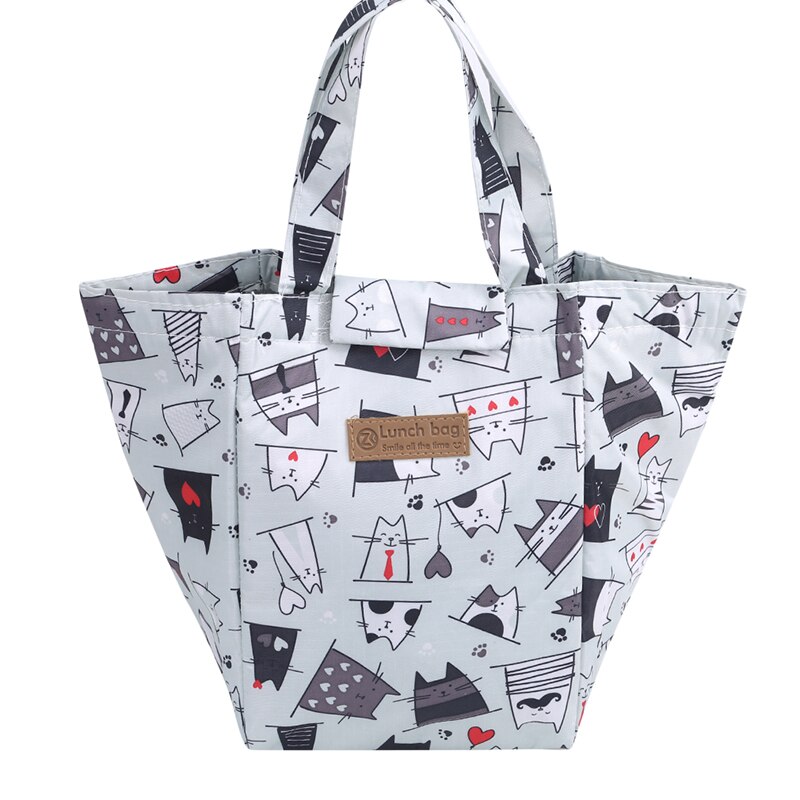 Cartoon waterdichte lunchtas aluminiumfolie isolatiezak voor kamperen, voedselisolatiezak voor thuis, keuken, opbergzak: Kat