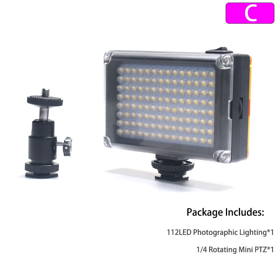 U-Grip C-Shaped Handgrip Camera Stabilizer 112 LED Photography Light Fill with Phone Clip Adapter for DSLR Camera: C